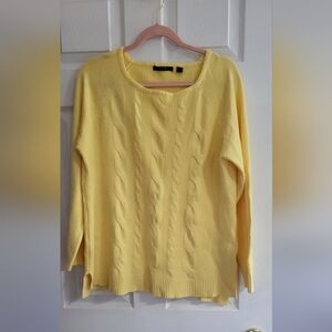 Cyrus Sunny Yellow Cable Knit Sweater